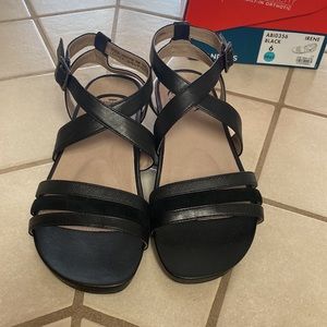 Abeo black sandals brand new in box never worn